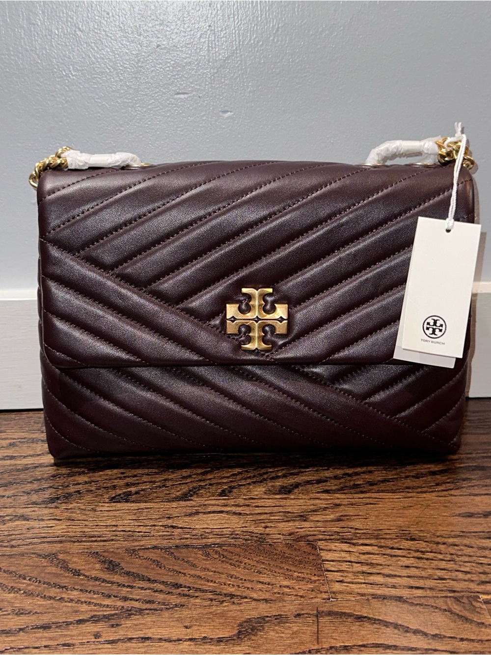 Tory Burch Kira Chevron Convertible Shoulder Bag - limited color Tempranillo